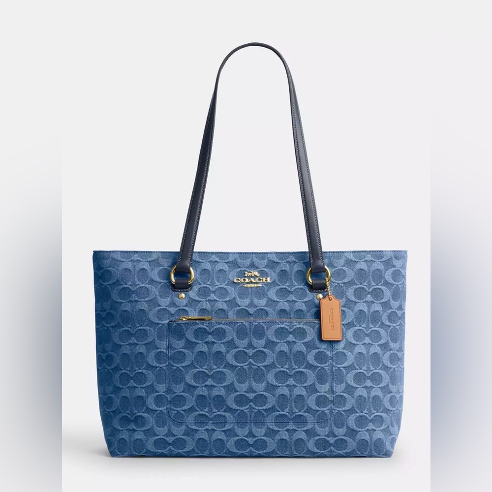 NWT Coach Denim Blue Signature Tote - Picture 11 of 16